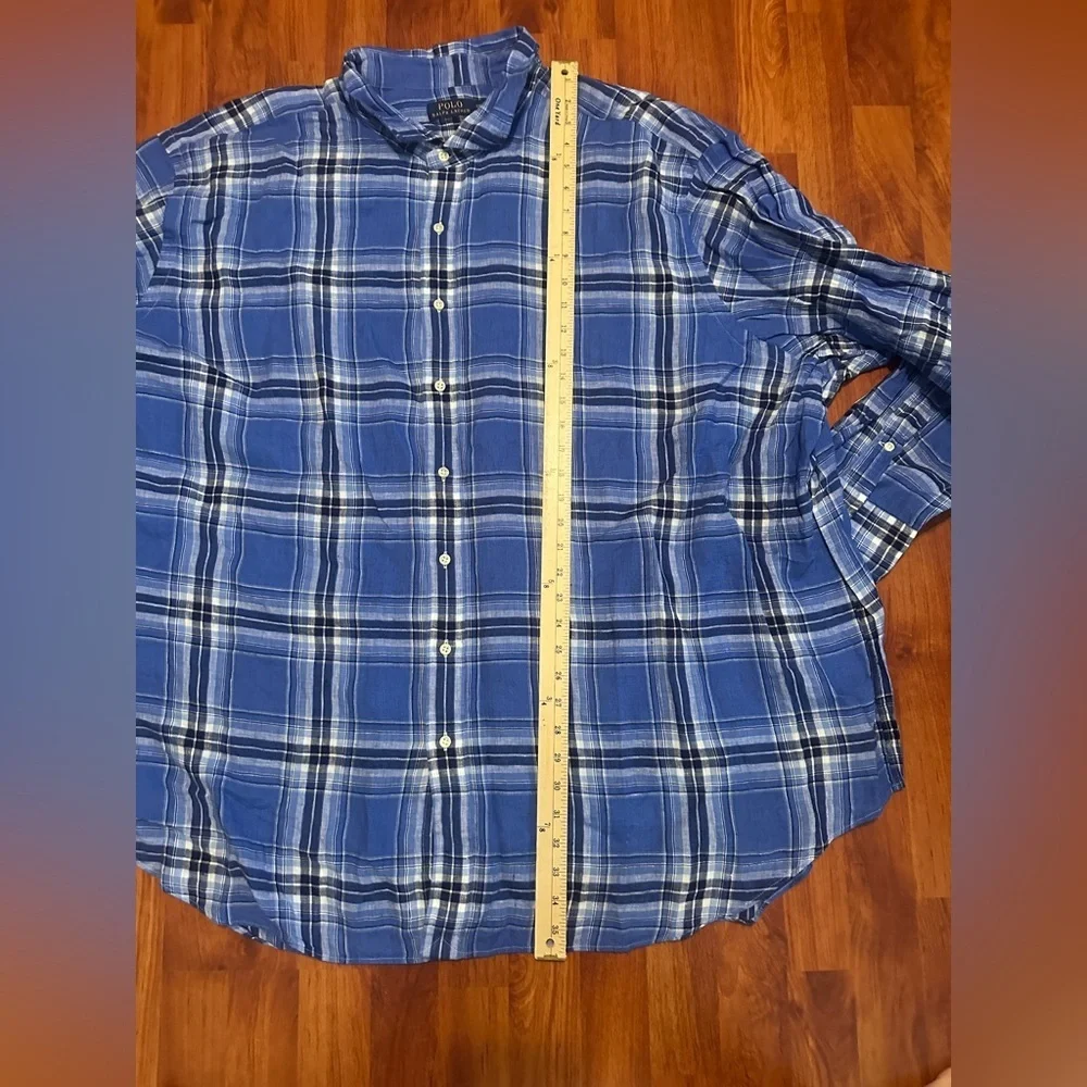 Polo Ralph Lauren Blue and White Plaid Shirt